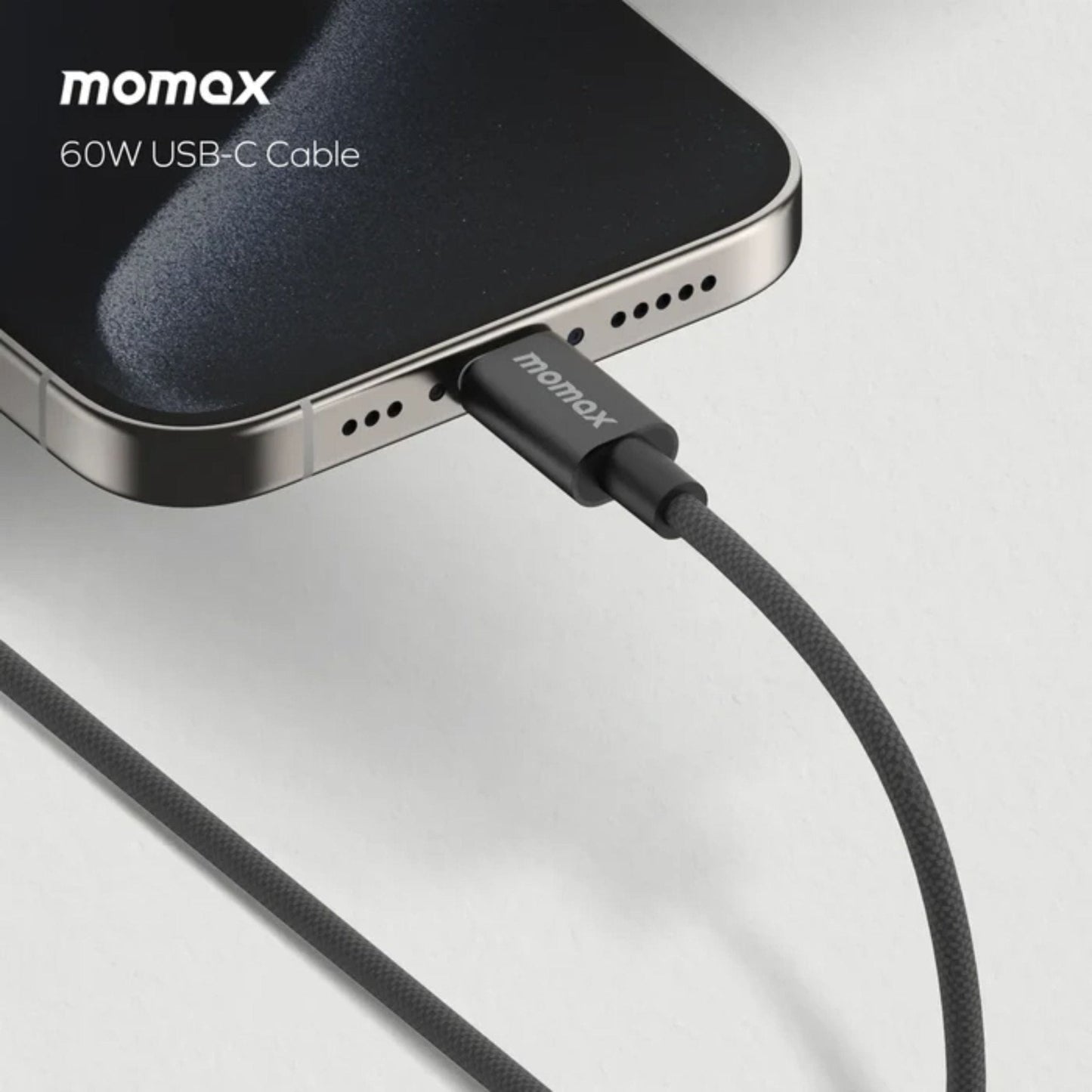 Momax Elite 60W USB-C TO USB-C Triple Braided Nylon Cable 1.5M - Black