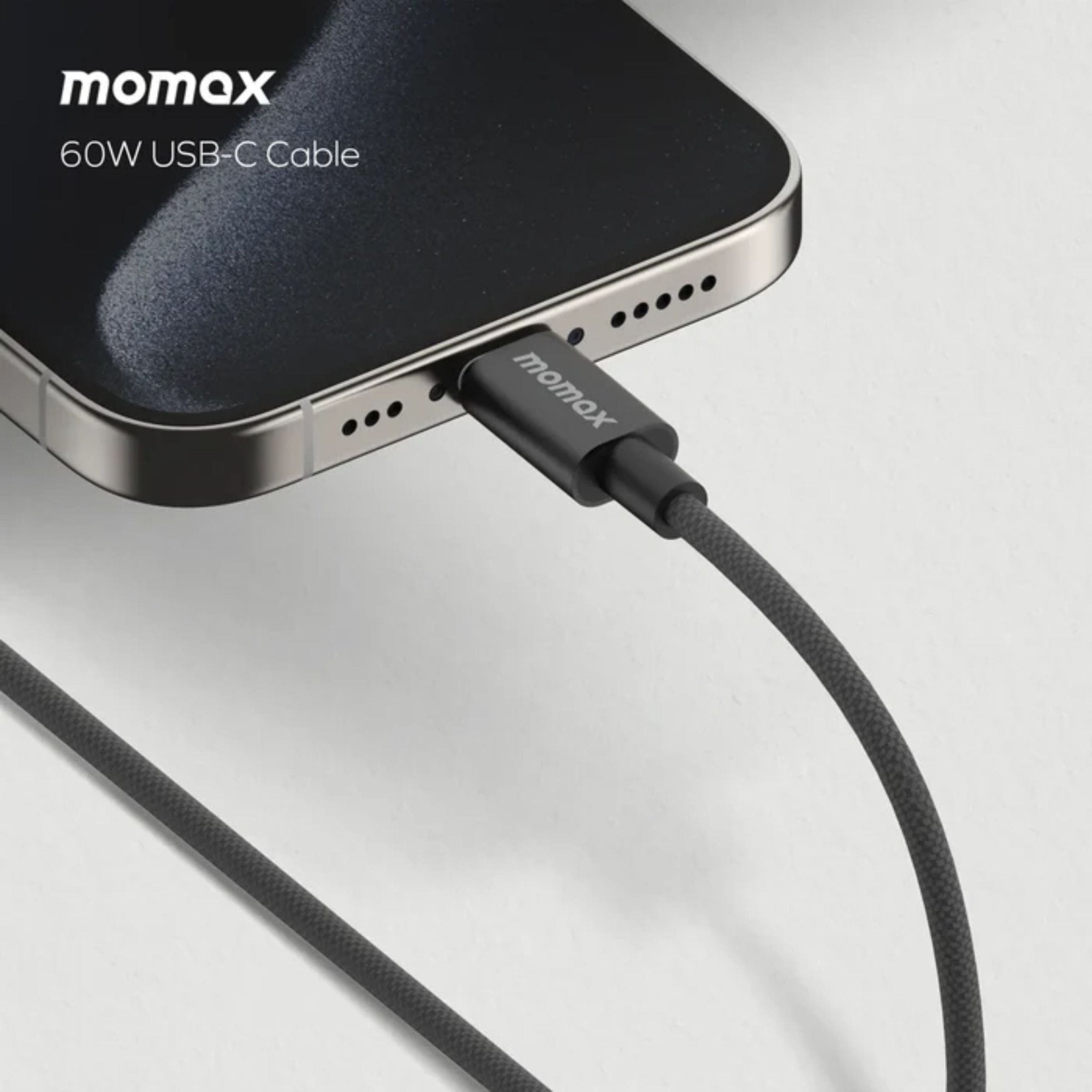 Momax Elite 60W USB-C TO USB-C Triple Braided Nylon Cable 1.5M - Titanium