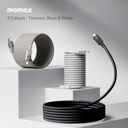 Momax Elite Mag Link 100W USB-C TO USB-C Magnetic Cable 1M - Black