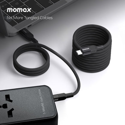 Momax Elite Mag Link 100W USB-C TO USB-C Magnetic Cable 1M - Black