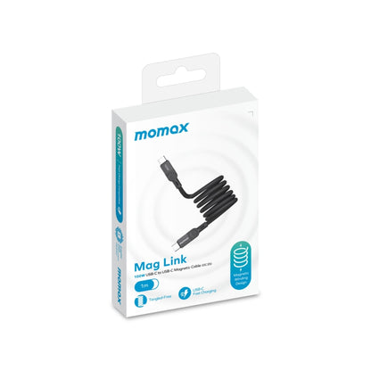 Momax Elite Mag Link 100W USB-C TO USB-C Magnetic Cable 1M - Black