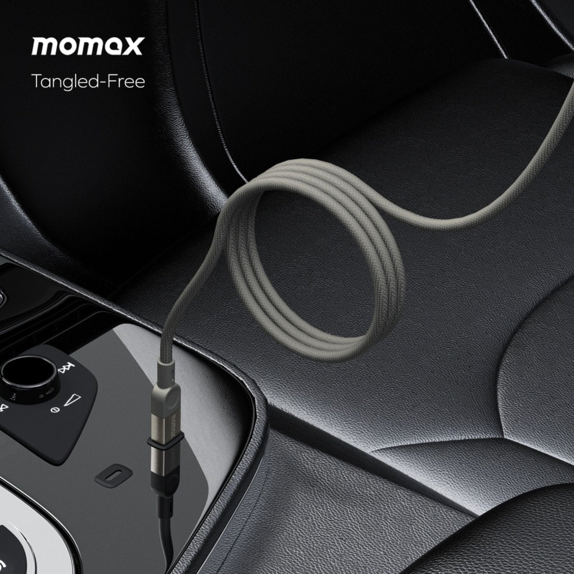 Momax Elite Mag Link 100W USB-C TO USB-C Magnetic Cable 1M - Titanium