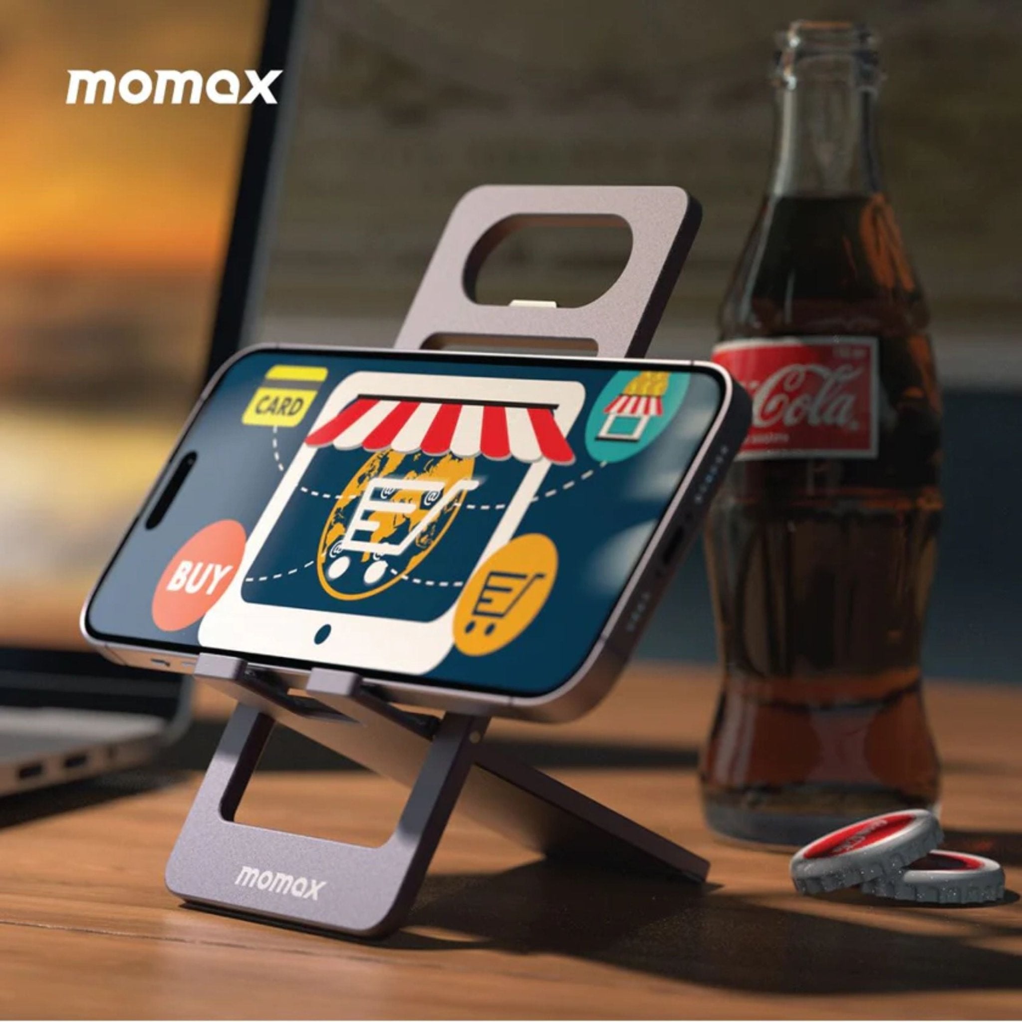 Momax Fold Stand Handy Phone Stand - Grey