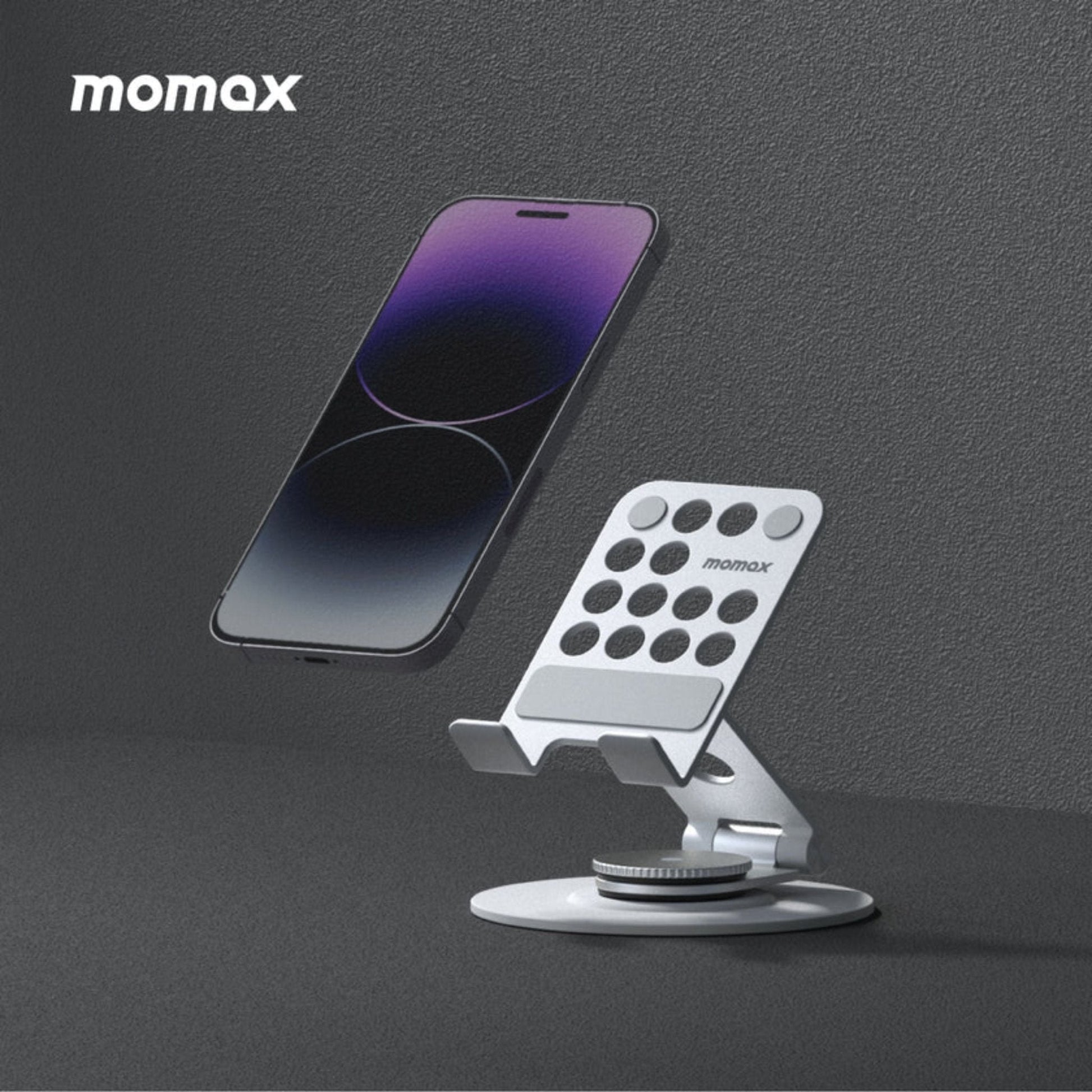 Momax Fold Stand Mila Rotatable Phone Stand - Silver