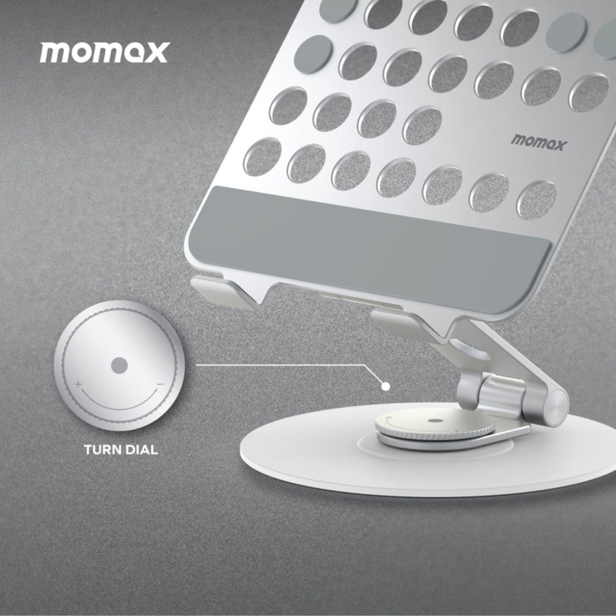 Momax Fold Stand Mila Rotatable Tablet Stand - Silver