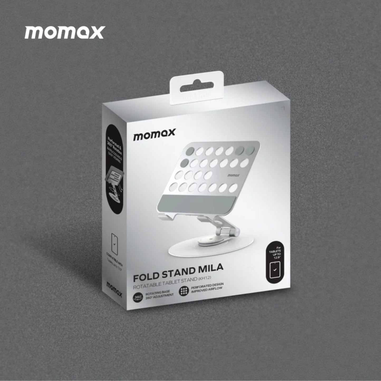 Momax Fold Stand Mila Rotatable Tablet Stand - Silver