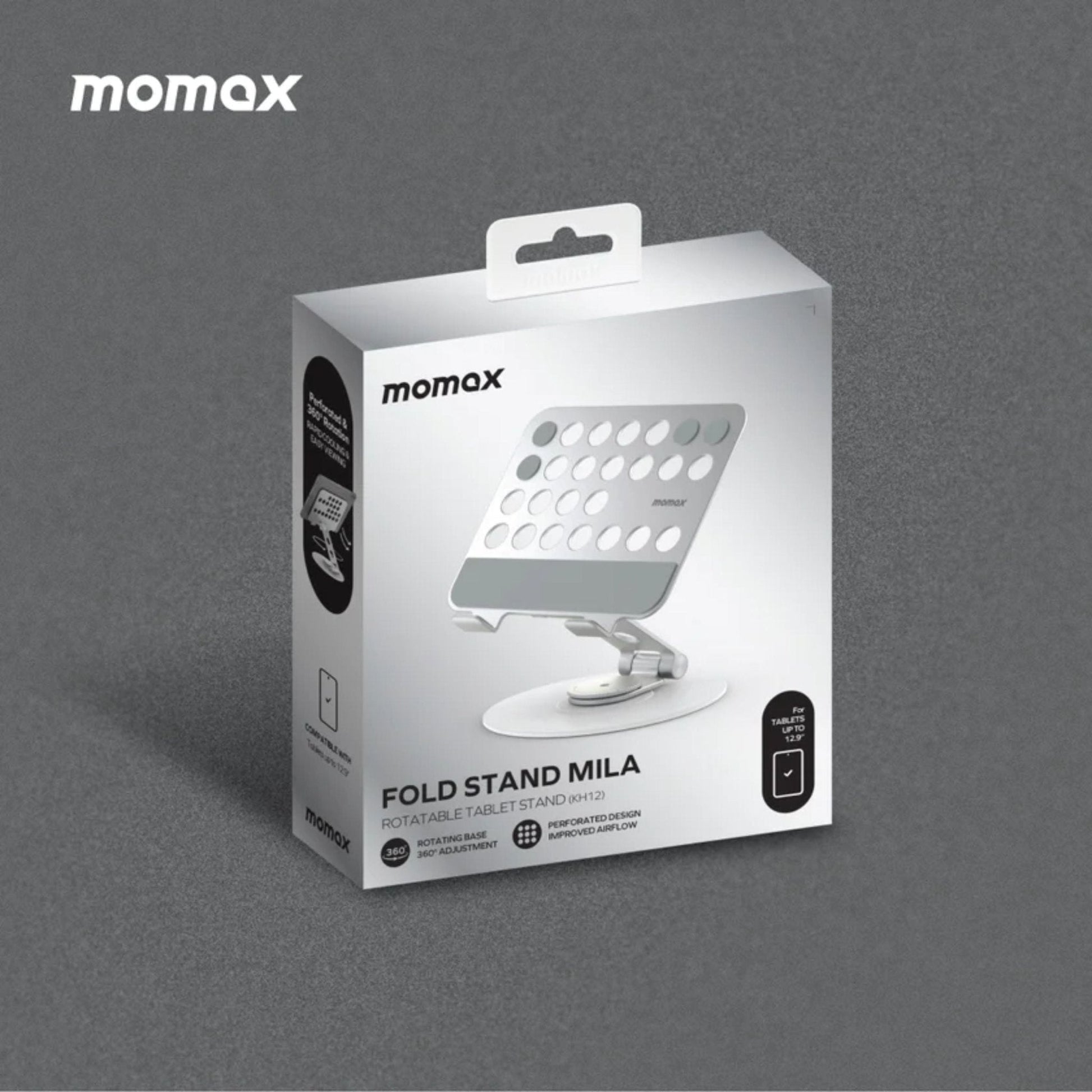 Momax Fold Stand Mila Rotatable Tablet Stand - Silver