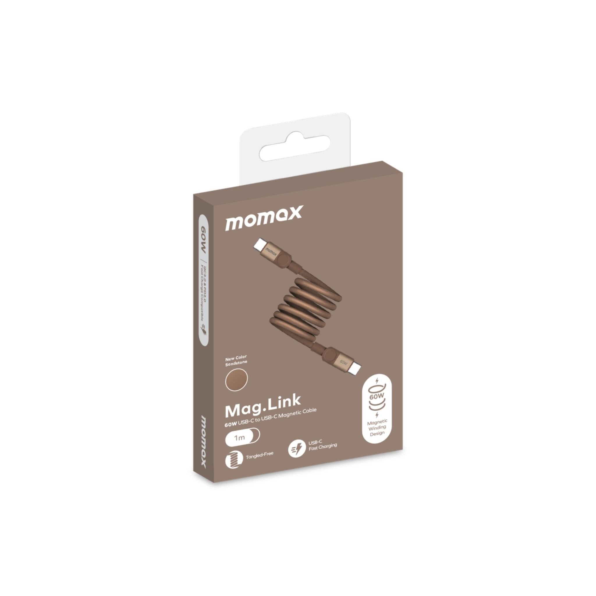 Momax Mag Link 60W USB-C TO USB-C Magnetic Cable 1M - Gold