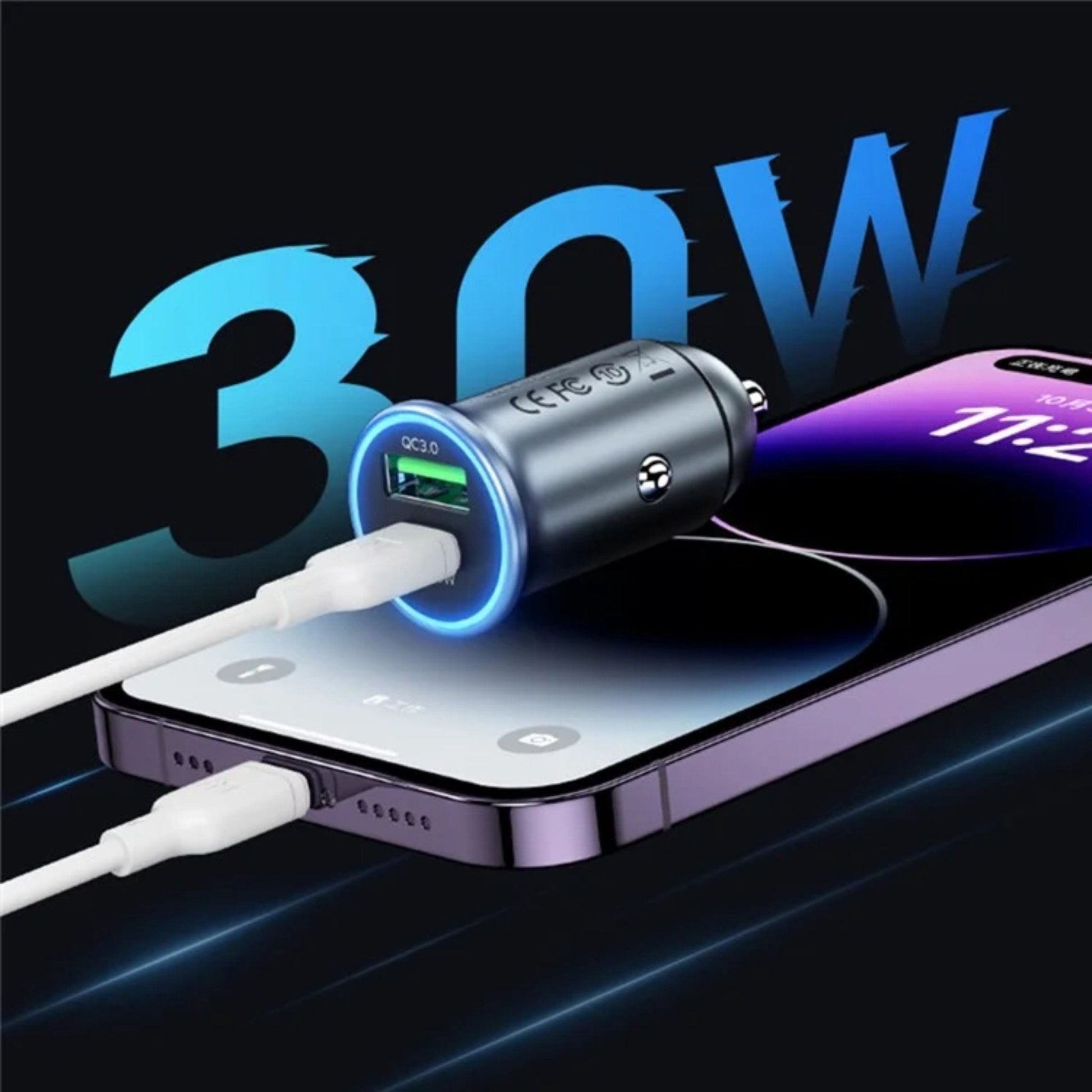 Momax Move 30W Dual Port Car Charger - Gray