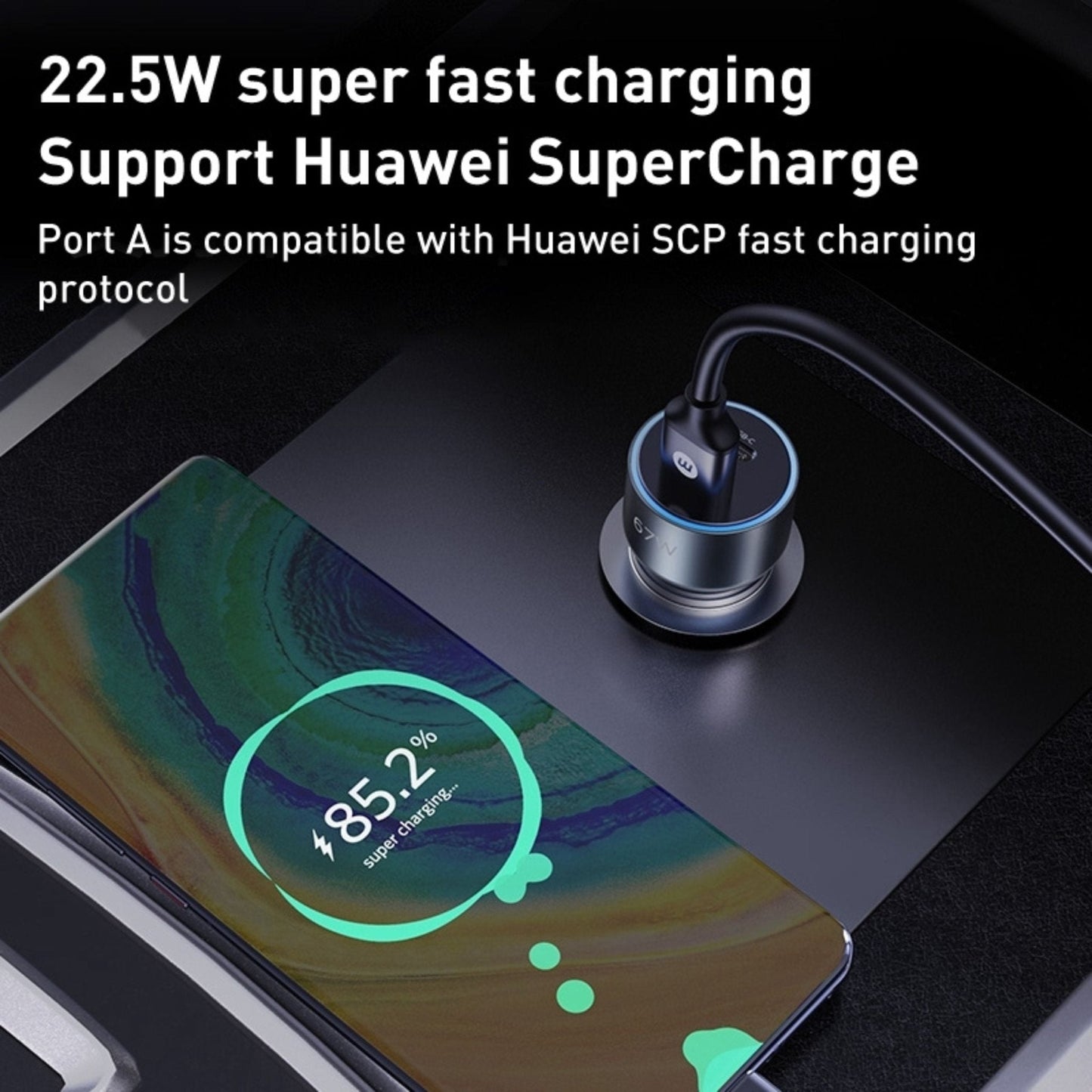 Momax Move 67W Dual Port Car Charger - Gray