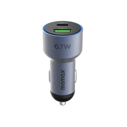 Momax Move 67W Dual Port Car Charger - Gray