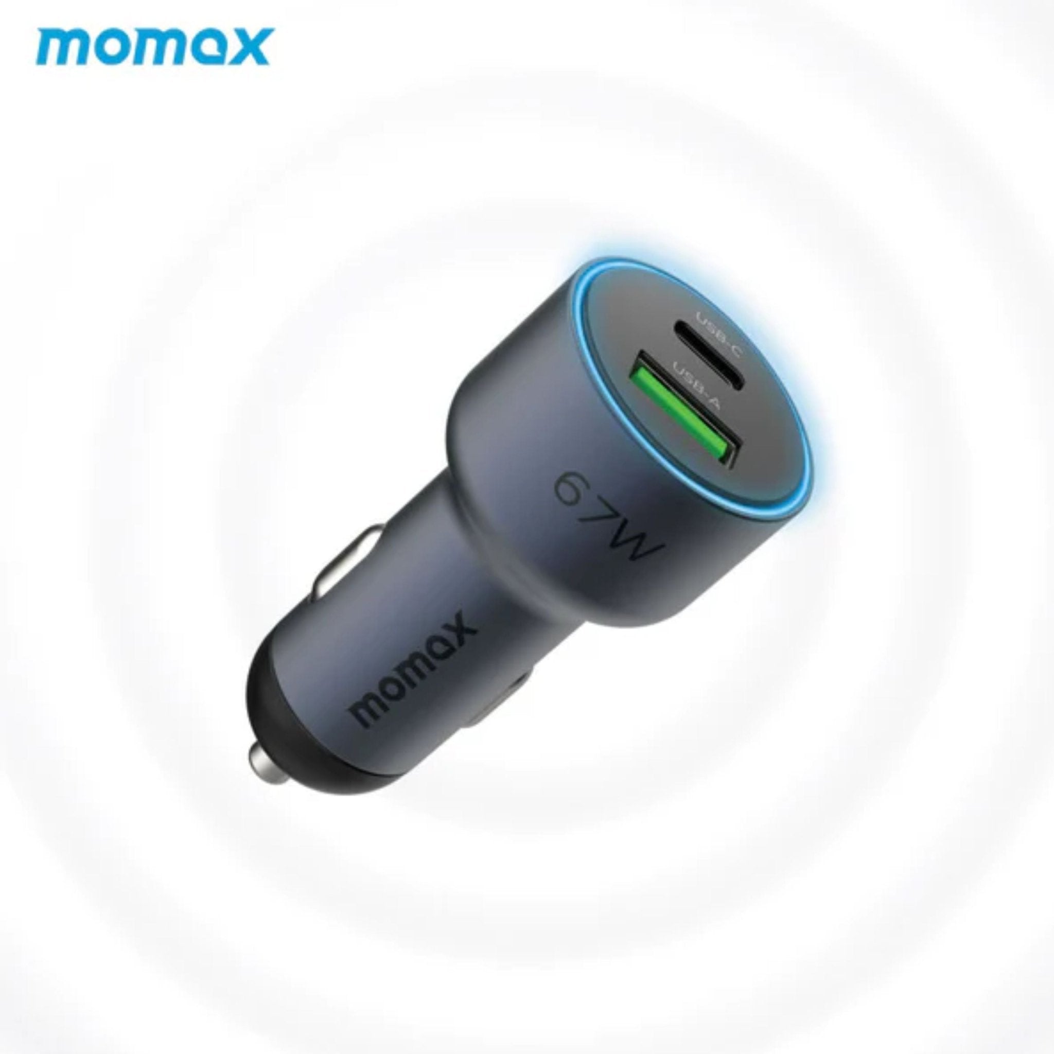 Momax Move 67W Dual Port Car Charger - Gray