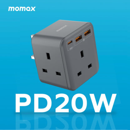 Momax Oneplug 3-Outlet Cube Extension Socket with USB