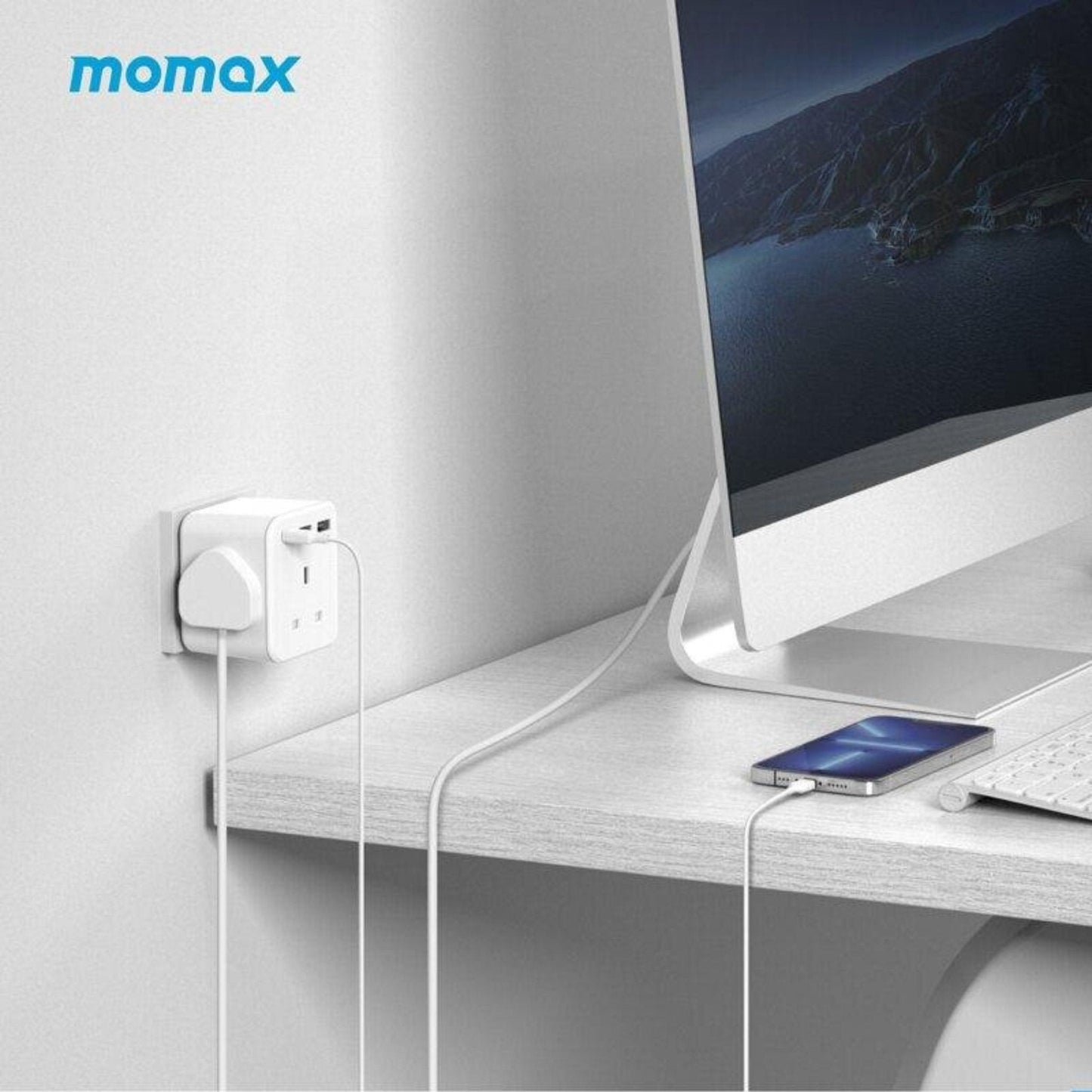 Momax Oneplug 3-Outlet Cube Extension Socket with USB