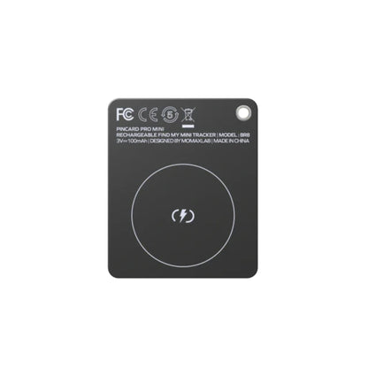 Momax Pincard Pro Mini Rechargeable Find My Tracker BR8 - Black