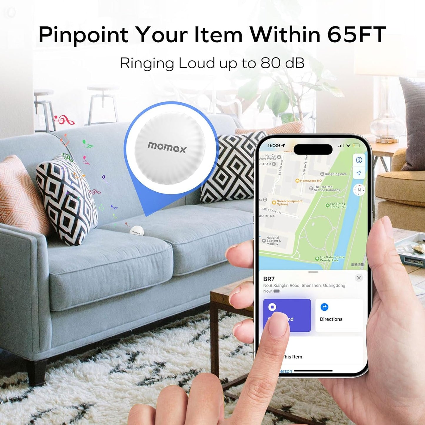 Momax Pintag Find My Tracker BR5D For iOS With Case