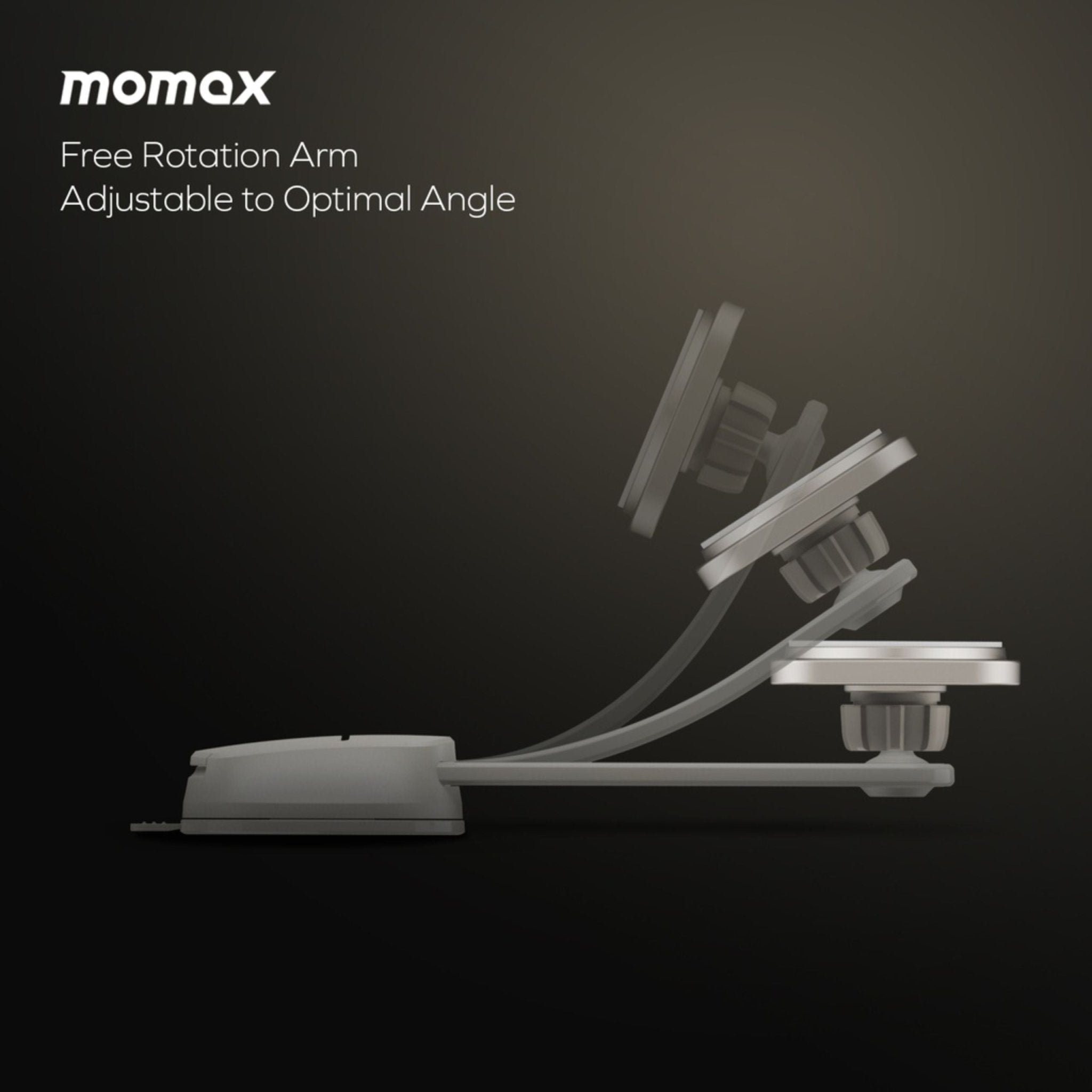 Momax Q2. Mag Mount 15W MagSafe Wireless Charger / Car Holder -Gray