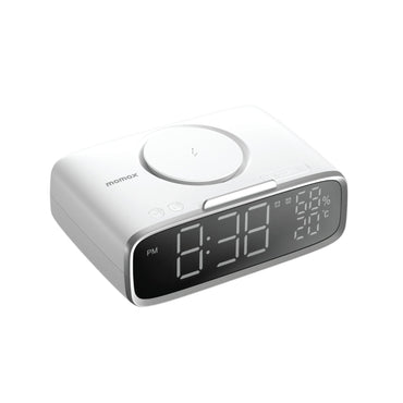 Momax Q.Clock 5 Digital Clock With Wireless Charger - White