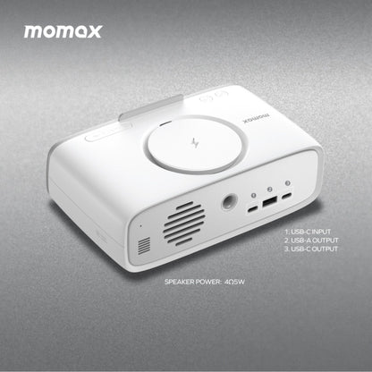 Momax Q.Clock 5 Digital Clock With Wireless Charger - White