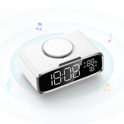 Momax Q.Clock 5 Digital Clock With Wireless Charger - White