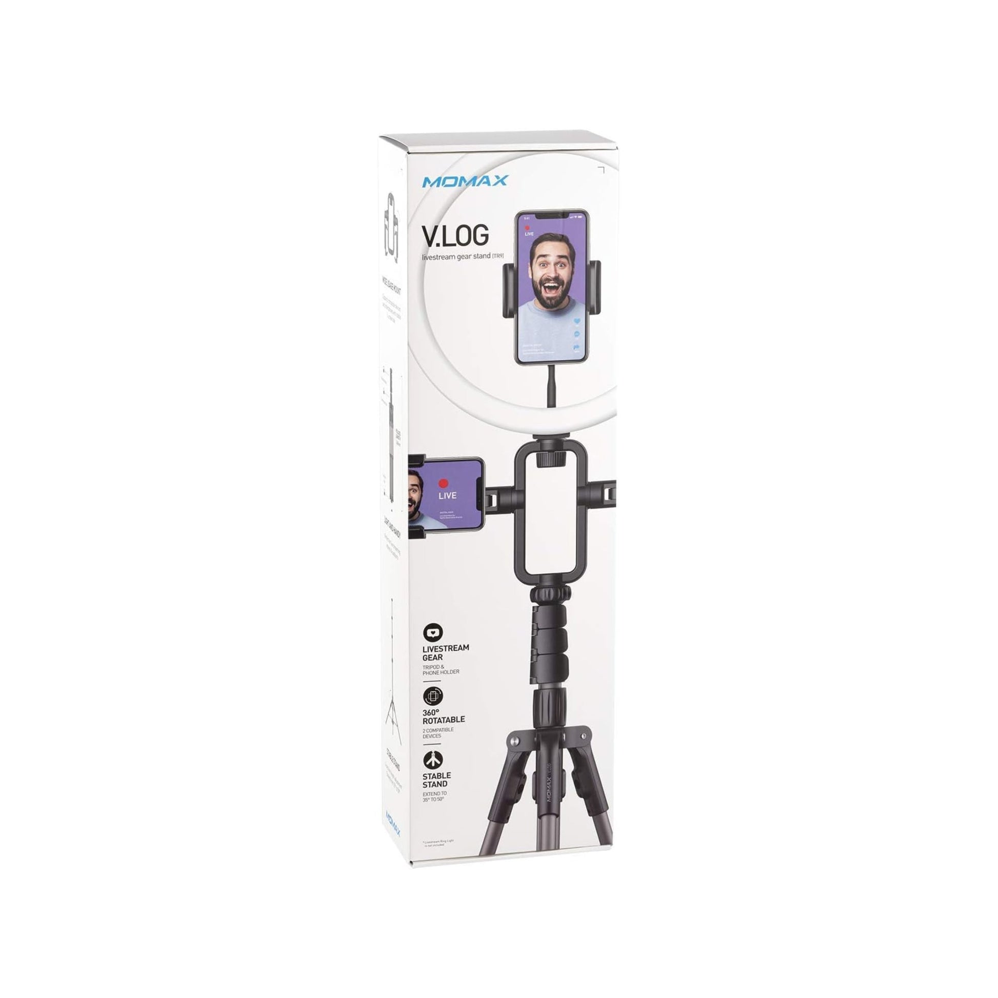 Momax V.log Livestream Ring Light 12 + Stand