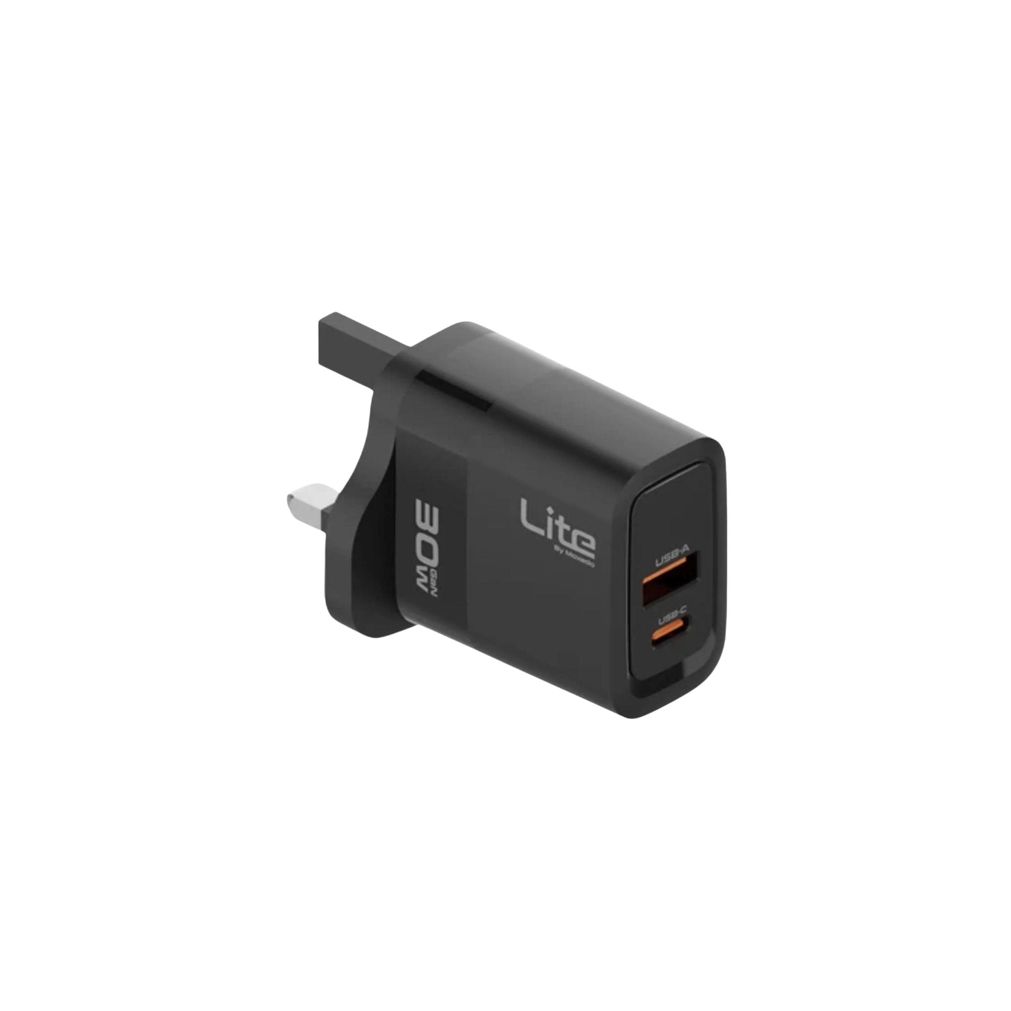 Moxedo Lite USB-A & USB-C 30W GaN Charger - Black