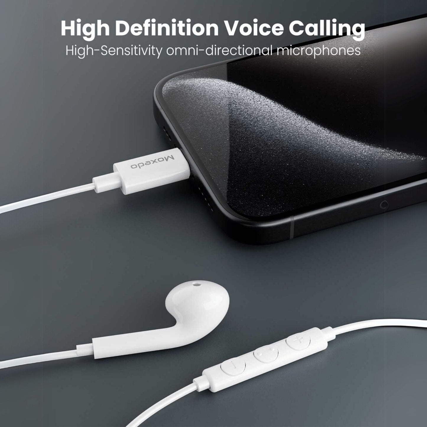 Moxedo Mono Stereo Earphones Built-in Microphone Type-C Connector