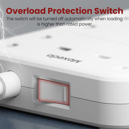 Moxedo Power Strip Surge Protector 11 in 1 Electric Outlet Power Extension 20W 2m - White