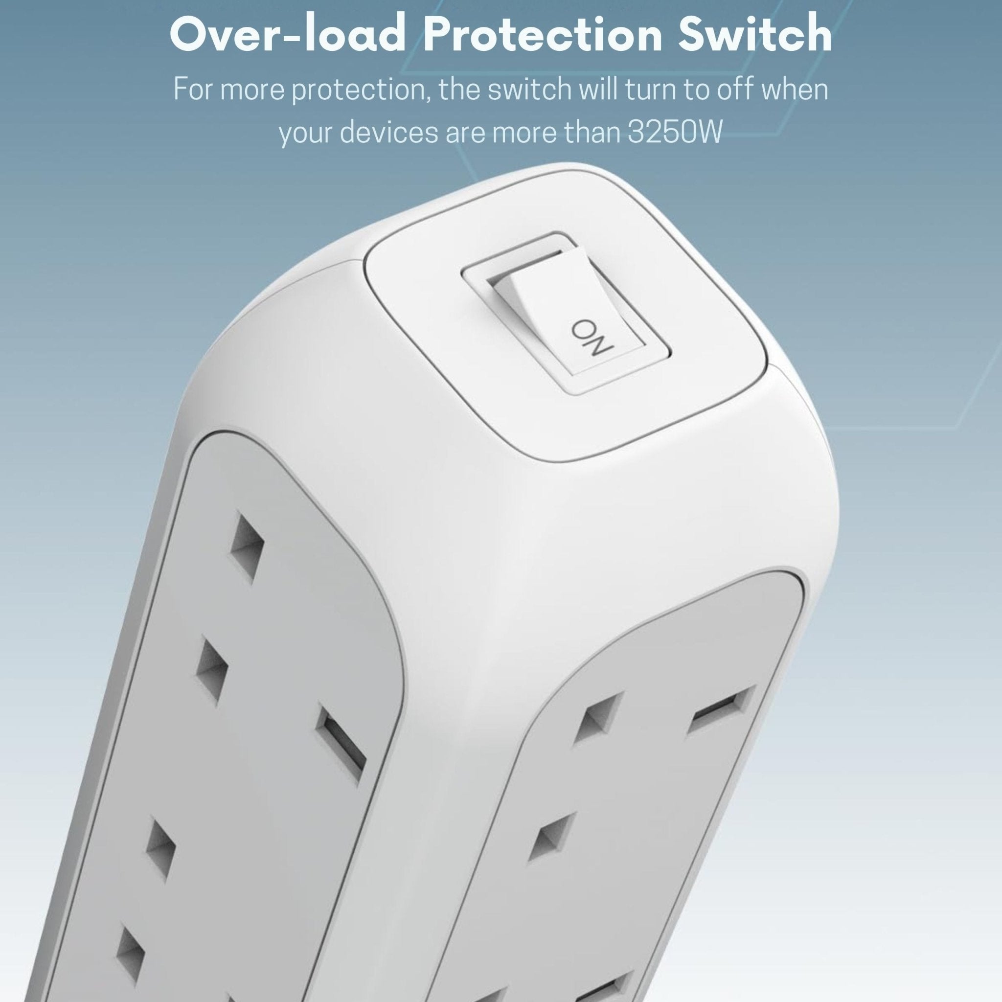 Moxedo Smart-Hub Tower Power Strip Surge Protector 15 in 1 Electric Outlet Power Extension 3250W PD 20W 2m - White