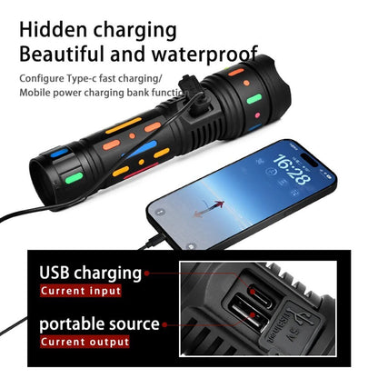 Multifunction Telescopic Zoom Fluorescent Light Absorber Flashlight G85 - Black