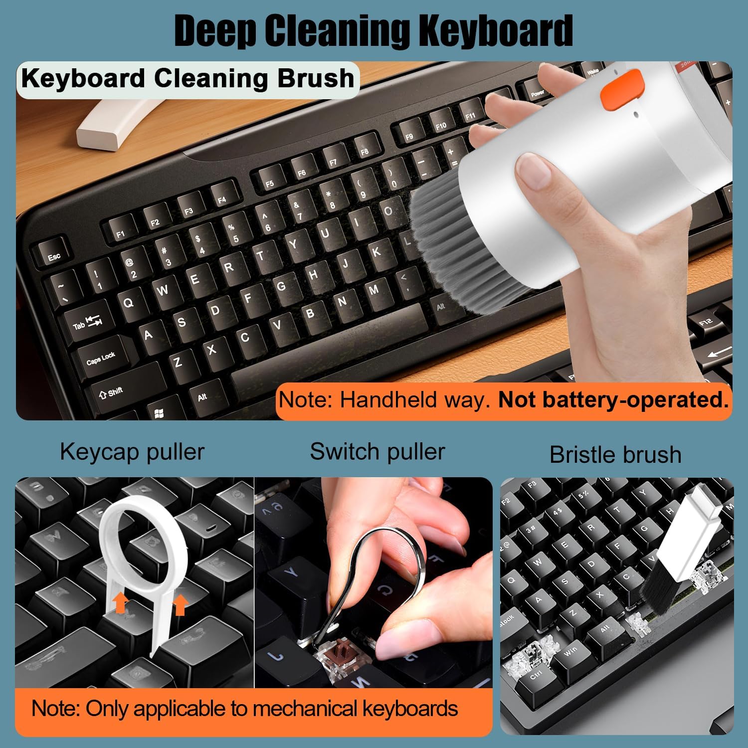 Multifunctional Cleaning Brush 20-in-1 Keyboard Cleaning Kit - White
