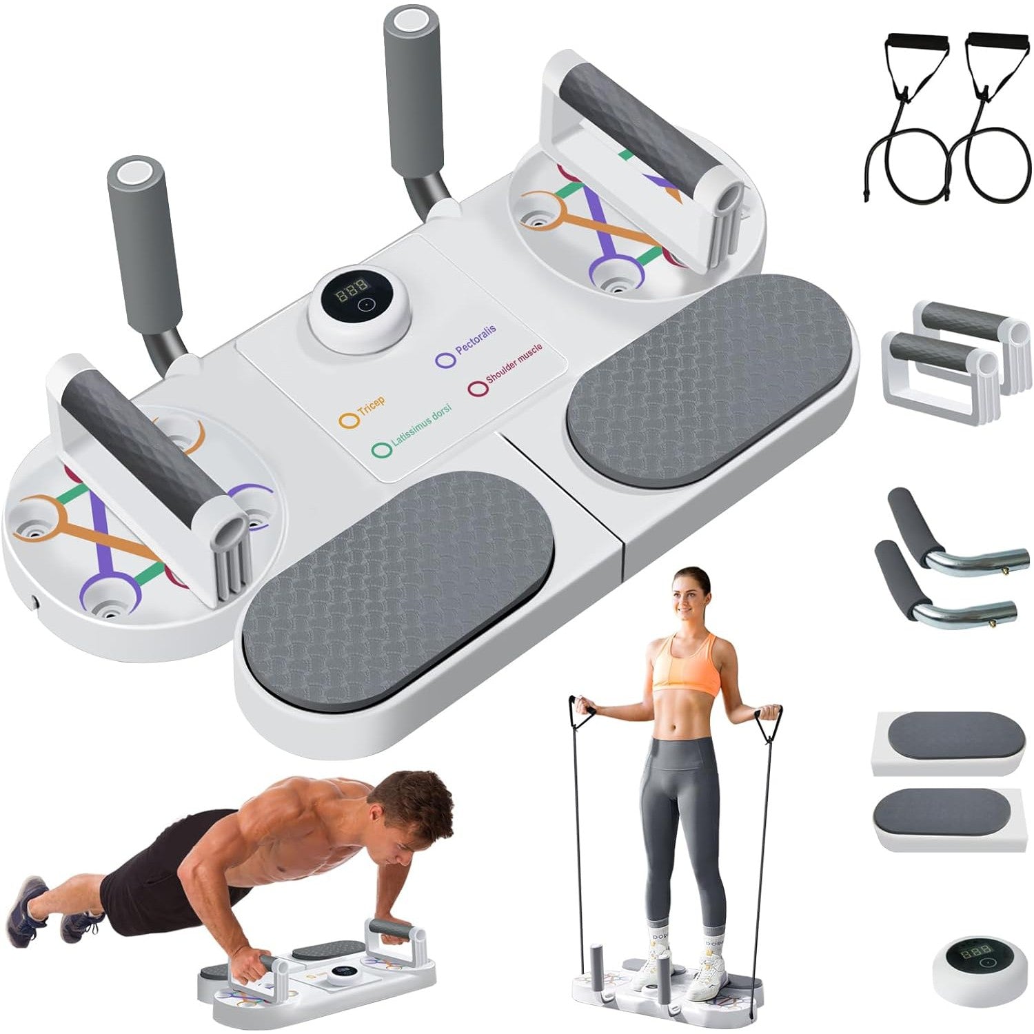 Multifunctional Push-up Training Plate - Grey