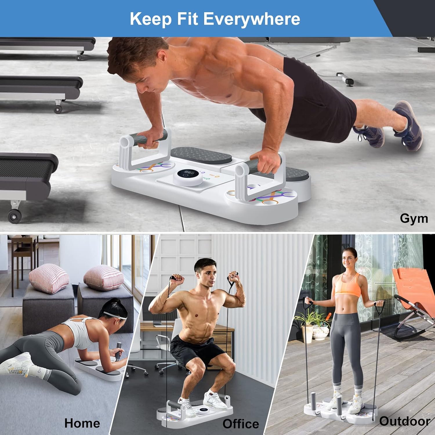 Multifunctional Push-up Training Plate - Grey