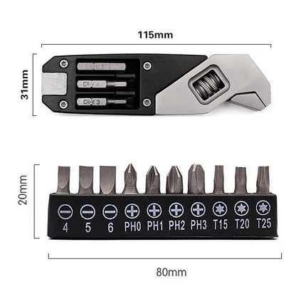 Multifunctional Spanner | Multi Tool Wrench With Screwdriver - Silver