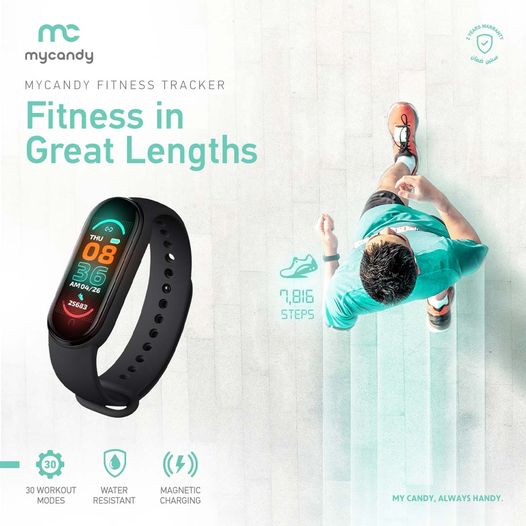 Mycandy Smart Fitness Tracker- Black