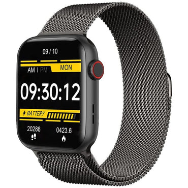 Mycandy Smartwatch With Body Temp Heart Bp Steps Sleep Tracking - Black