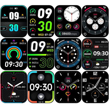 Mycandy Smartwatch With Body Temp Heart Bp Steps Sleep Tracking - Black