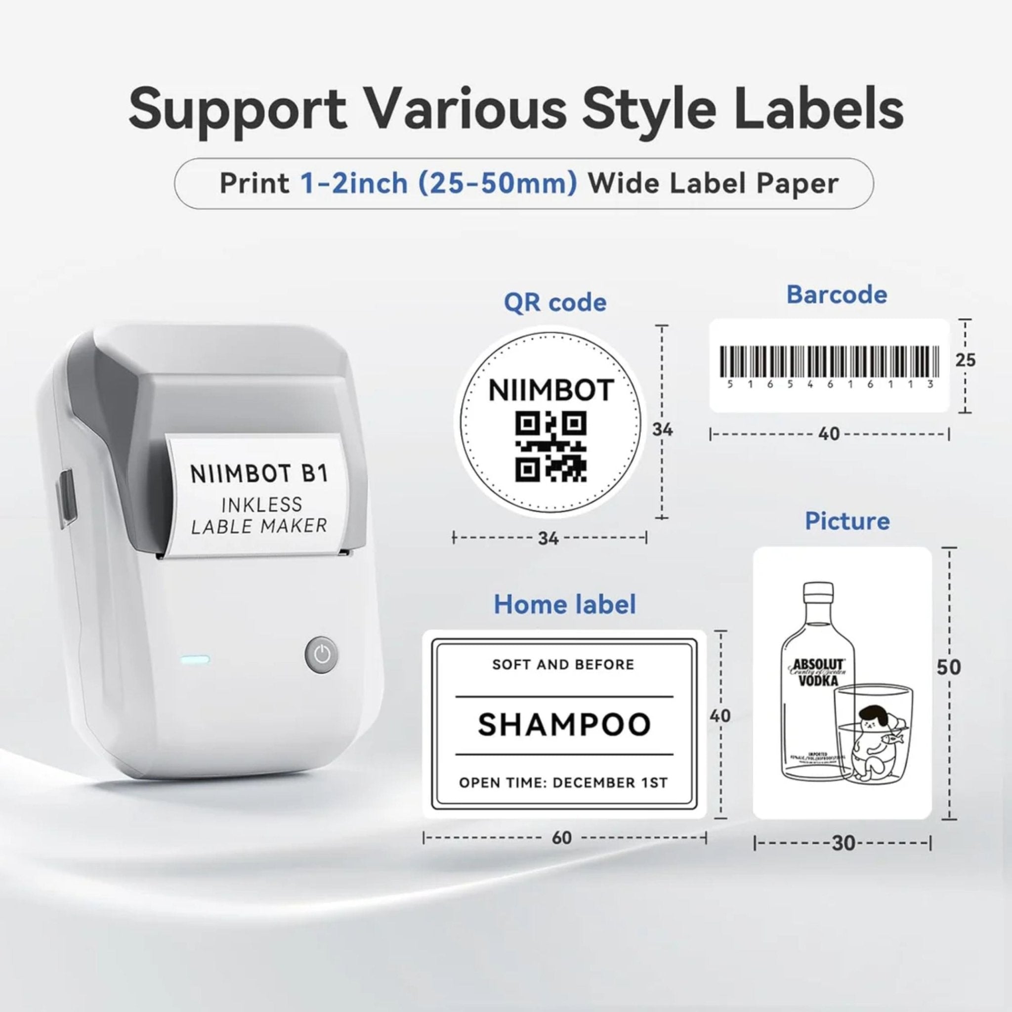 NIIMBOT B1 Inkless Smart Thermal Label Printer