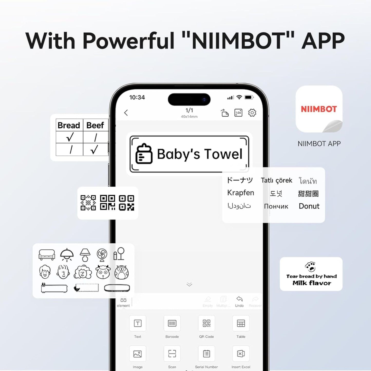 NIIMBOT B1 Label Maker Bluetooth Portable Label Printer