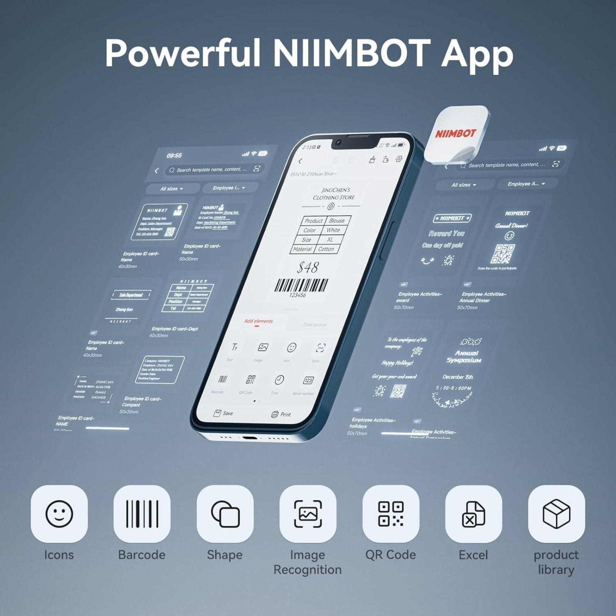 NIIMBOT K3 Inkless Smart Label Printer - Blue