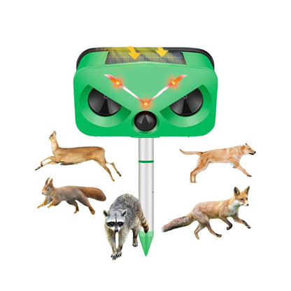 Outdoor Solar Ultrasonic Animal Repeller - Green