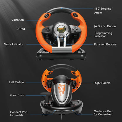 PXN V3 PRO Gaming Racing Wheel - Orange