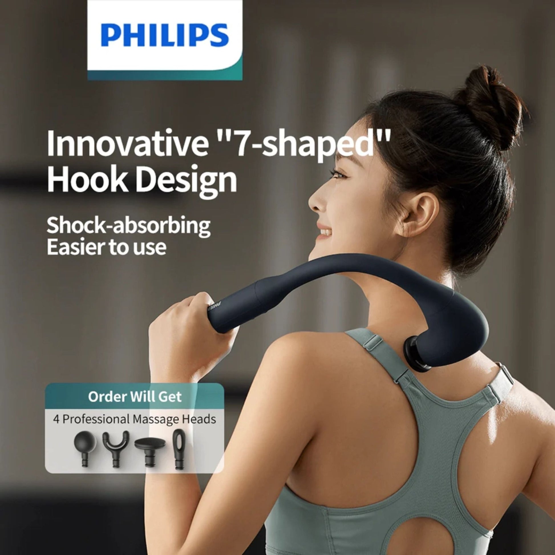 Philips Long Handle Massage Gun - Blue