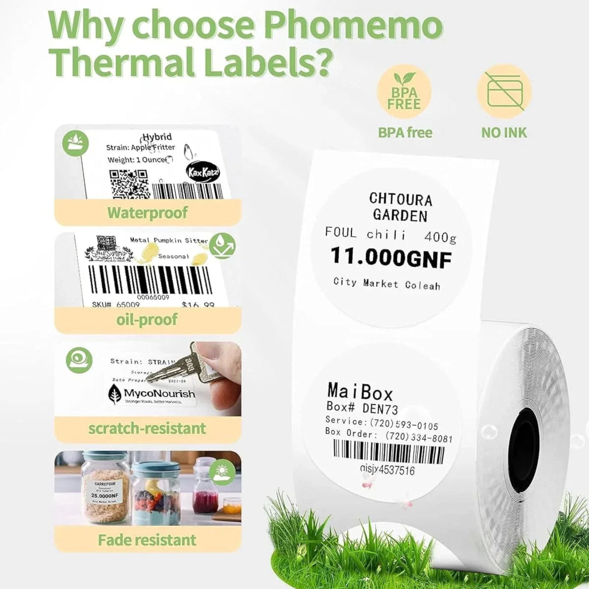 Phomemo Square Label 25*15mm 400pcs - White