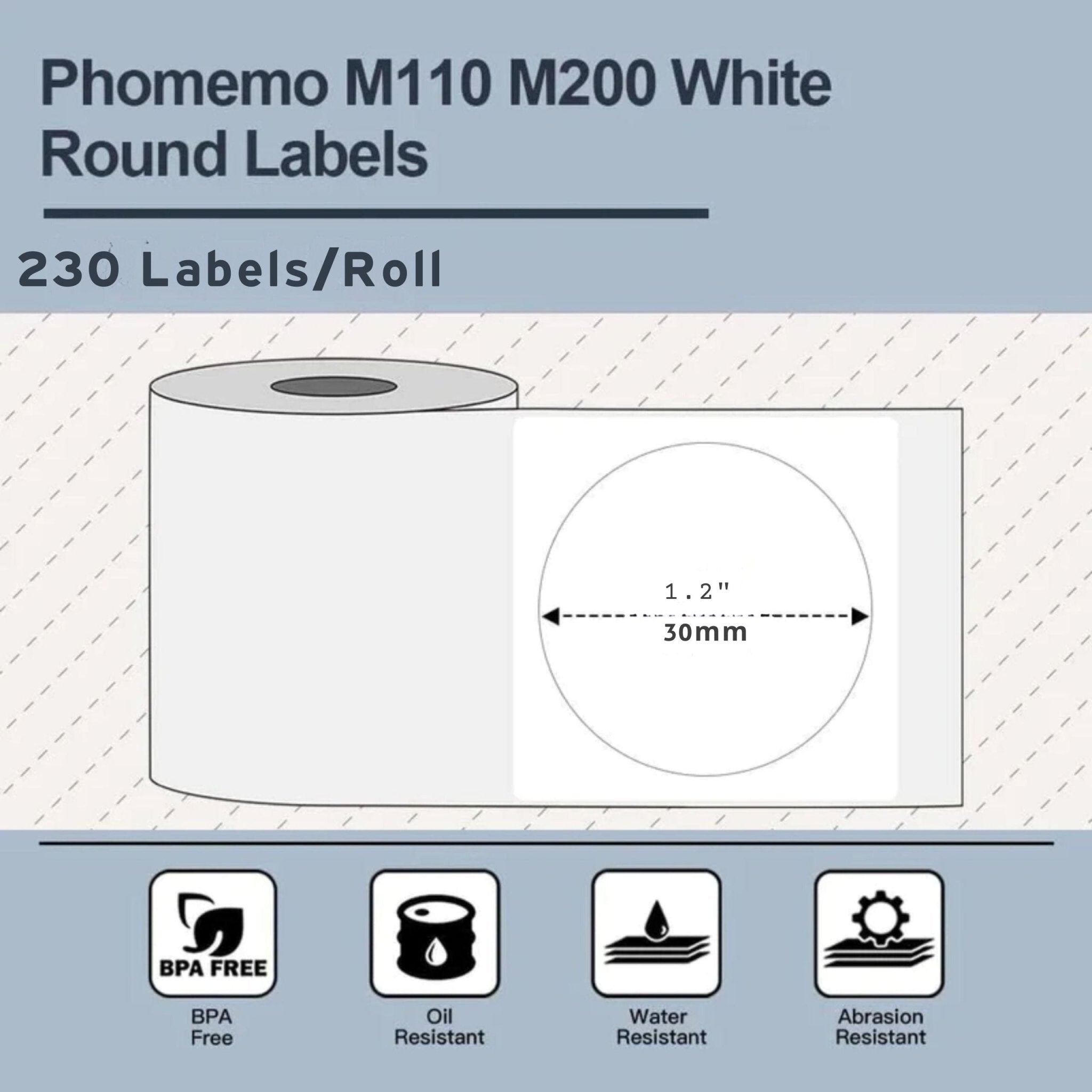 Phomemo Square Label 30*30mm 230pcs - White