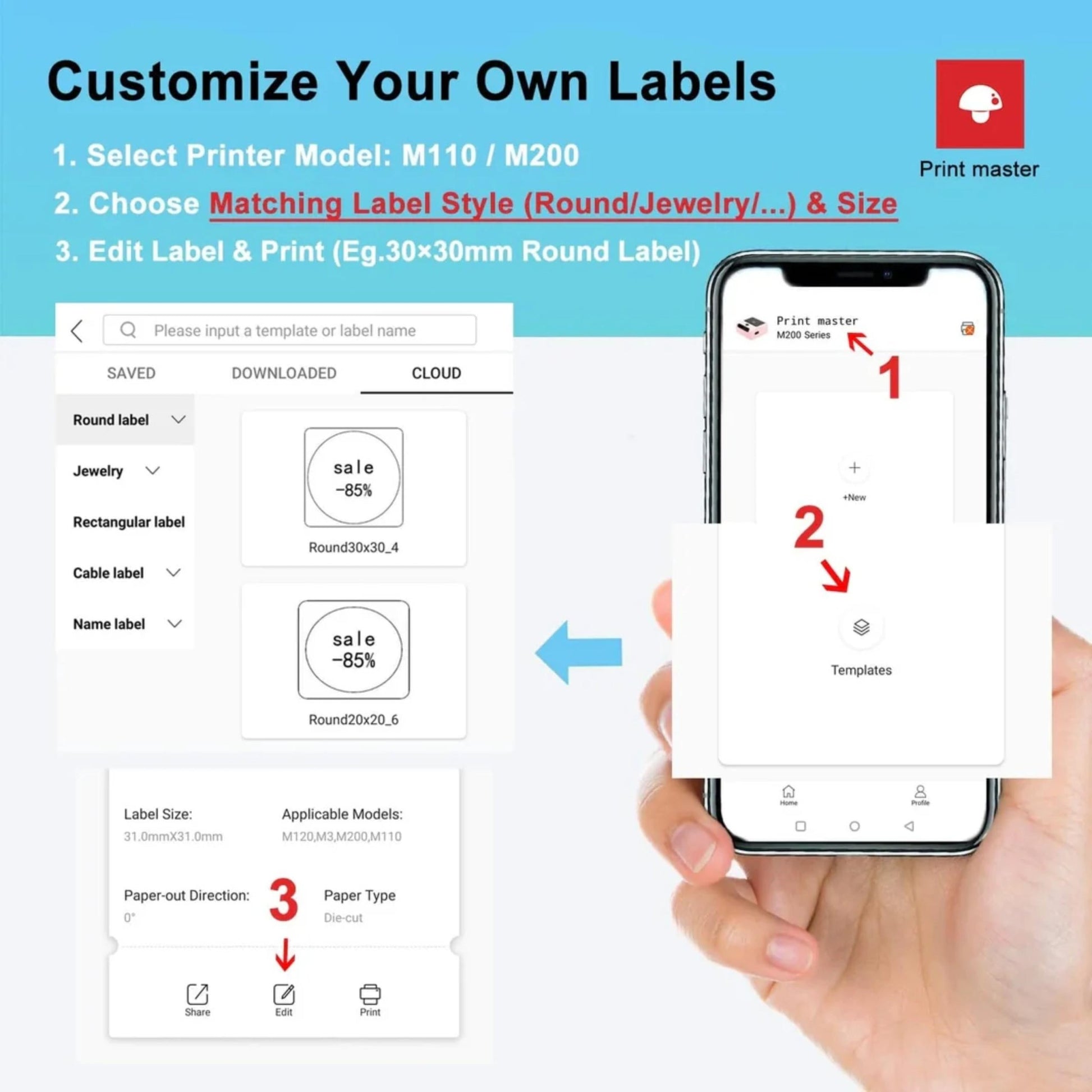 Phomemo Square Label 50*50mm 150pcs - White