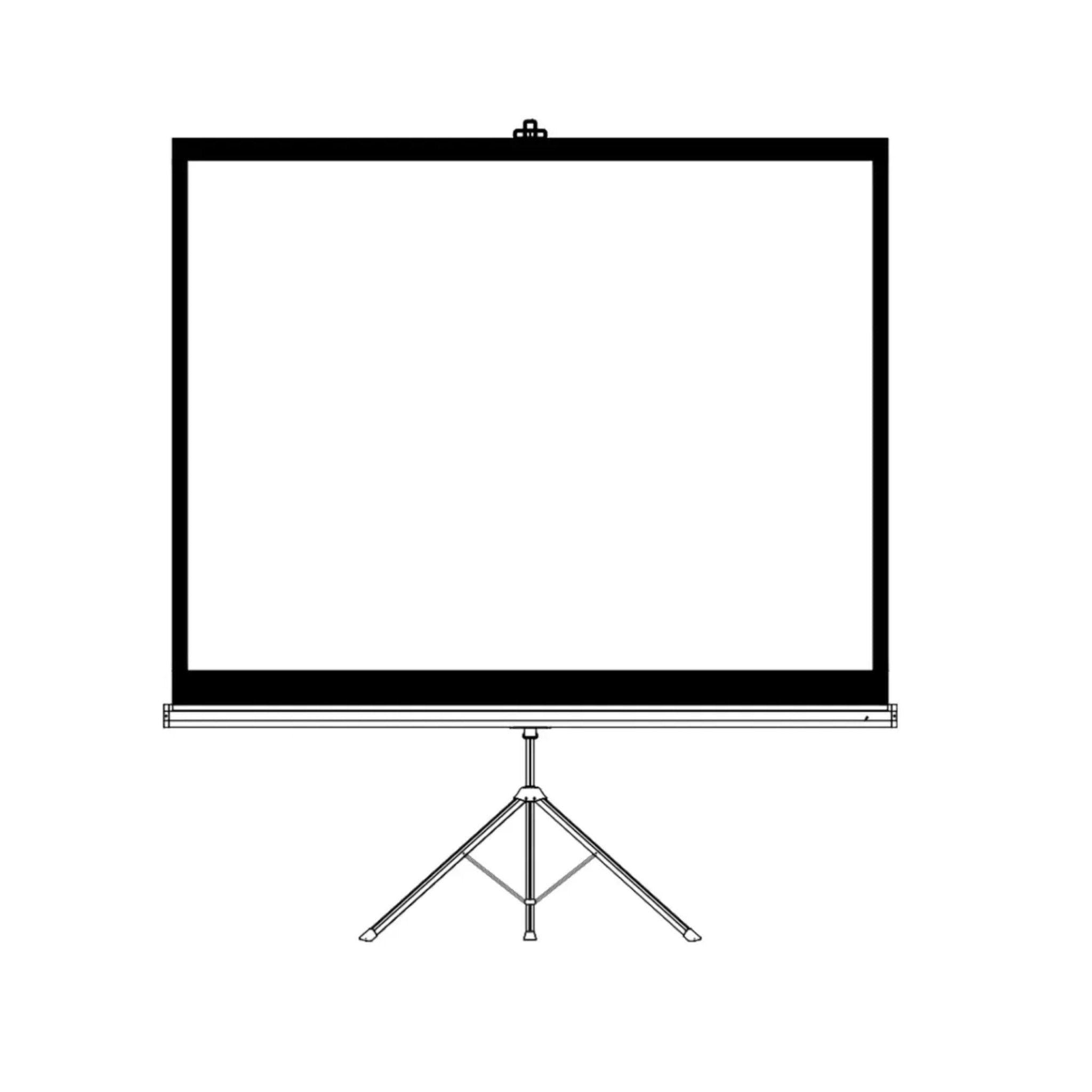 Porodo 100" Portable Projection Screen with Stable Tripod Stand - White