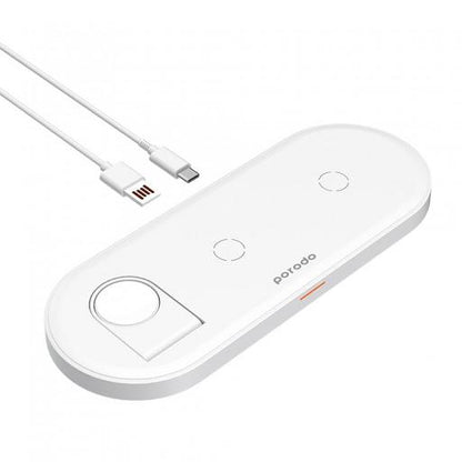 Porodo 4 In 1 Slim Charging Base Dual Wireless Charging Pads
