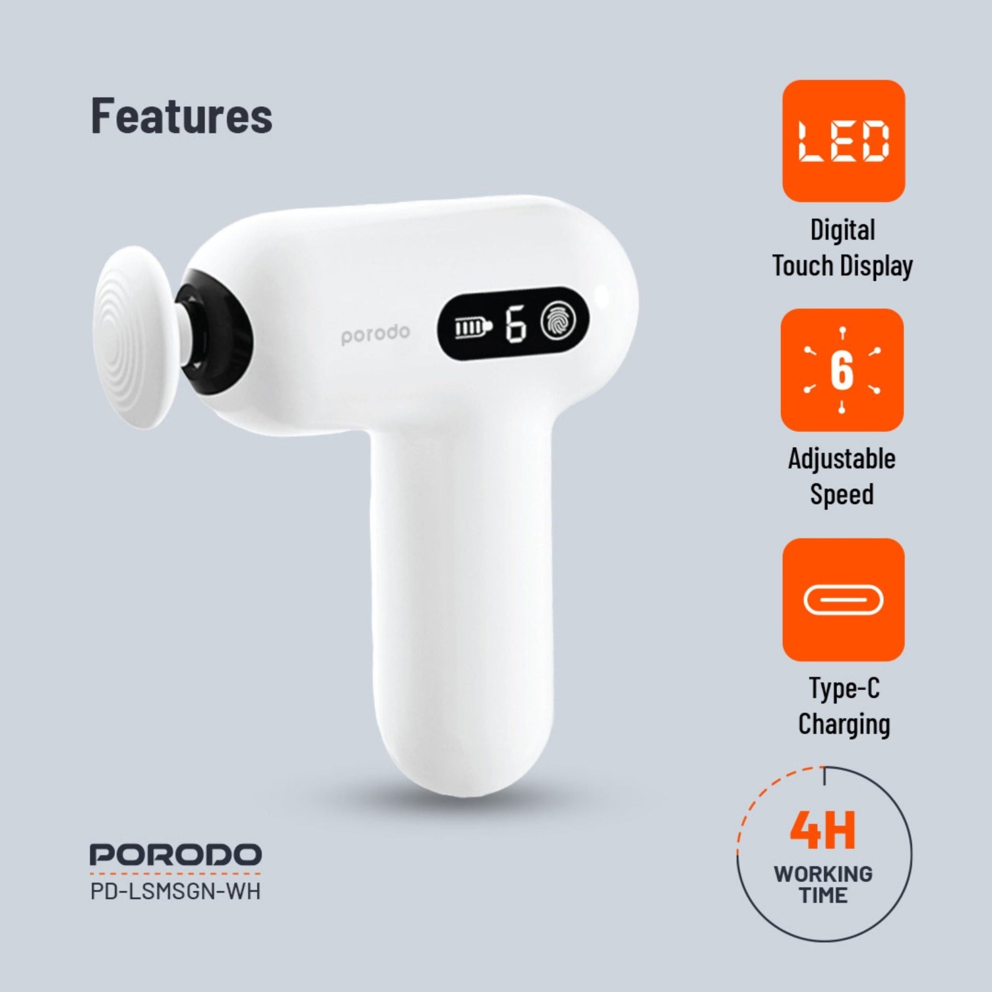 Porodo Lifestyle Active Precision Massager - White