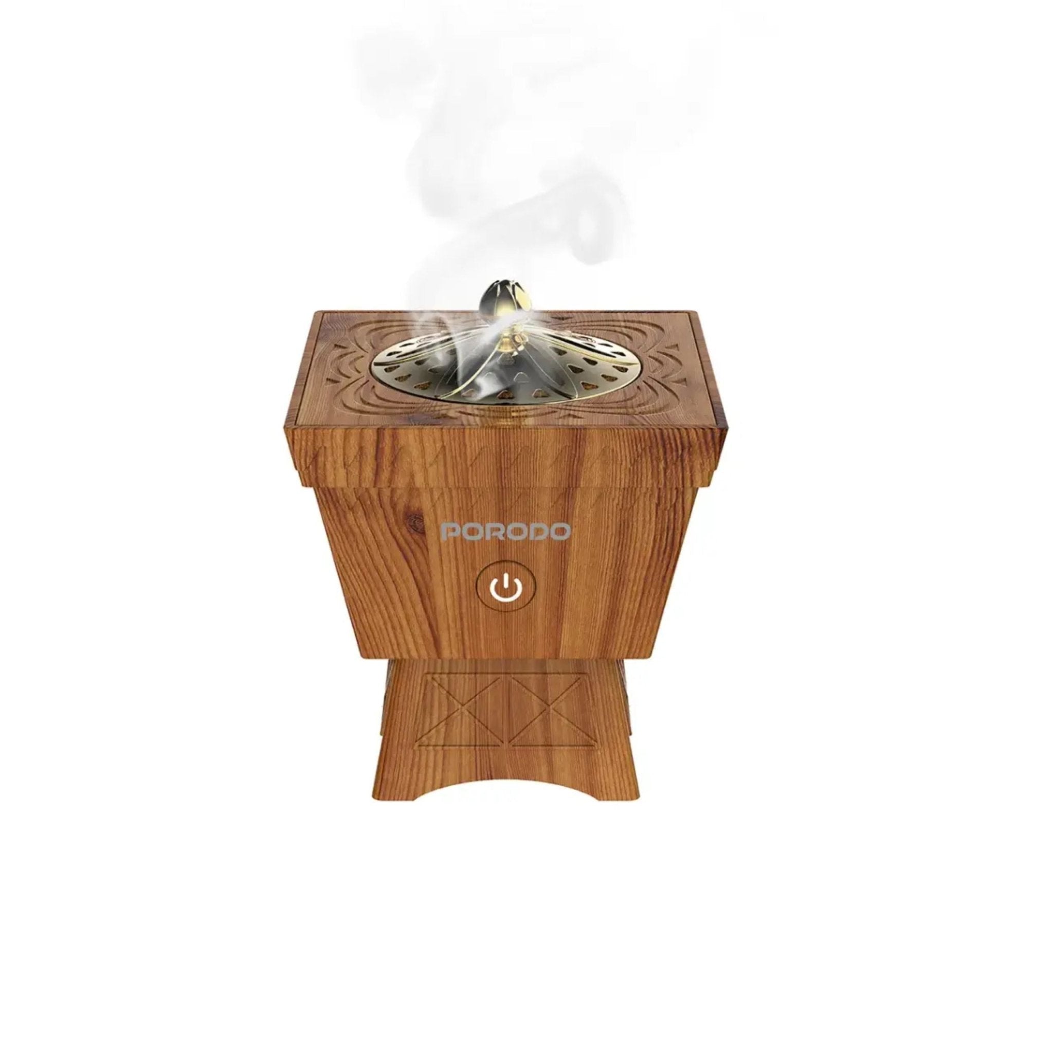 Porodo Lifestyle Classic Wood-Finish Portable Incense Burner - Brown